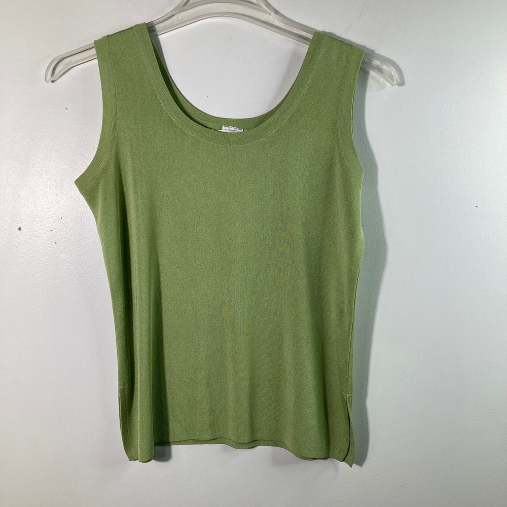 Misook Sleeveless Knit Tank Top Green Knit Size S